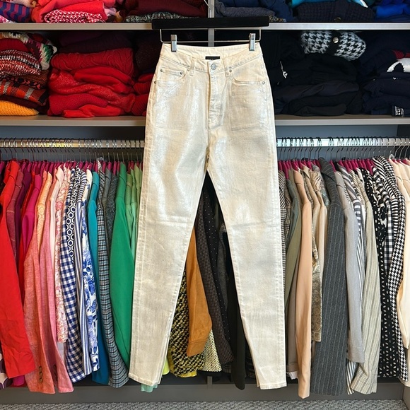John Elliot white silver washed skinny jeans size 25 NWOT - Picture 1 of 4